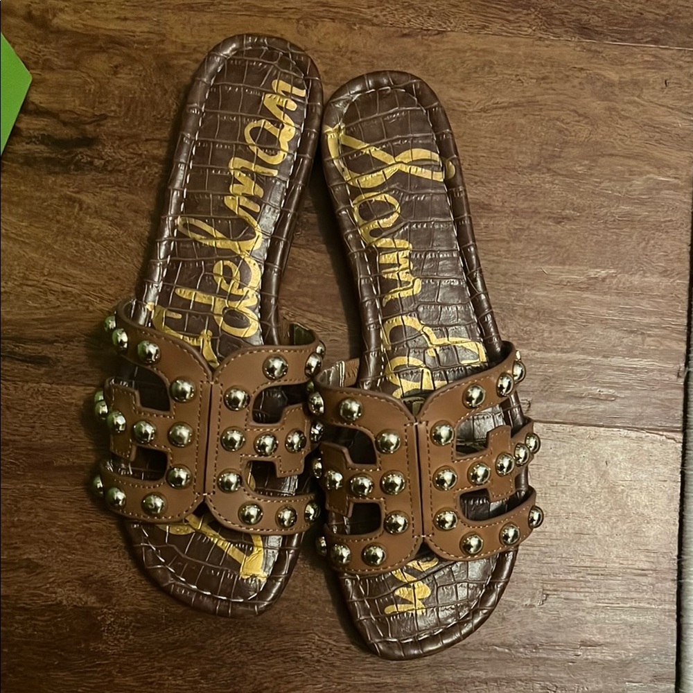 Sam Edelman Brown Sandals with Studded Design